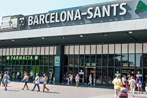 Barcelona Spain Prints: Barcelona Spain, Catalonia Barcelona-Sants Renfe Train Station