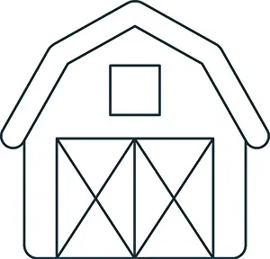 Shed Prints: Barn icon. Monochrome simple sign from agriculture collection