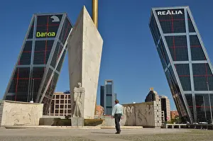 Financial District Prints: The barrio Castilla, with The Plaza de Castilla and the paseo de la Castellana in Madrid