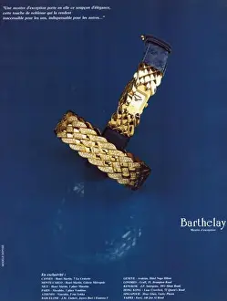 Magazine Advert Prints: Barthelay gold watches advertisement Barthelay Montre publicite Barthelay commercial
