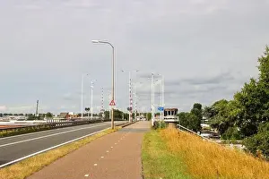 Elevator Prints: Bascule bridge over the Gouda river called Coenecoopbrug in Waddinxveen in Netherlands