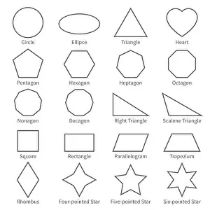 Circle Prints: Basic geometric outline flat shapes