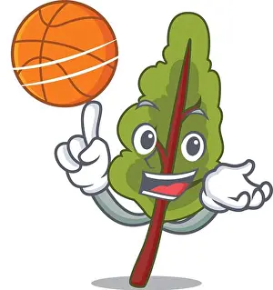 Mascot Vector Vectors Prints: With basketball chard character cartoon style vector illustration