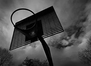 Inner City Prints: A basketball hoop in a park in Crewe, Cheshire