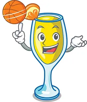 Sparkling Prints: With basketball mimosa character cartoon style