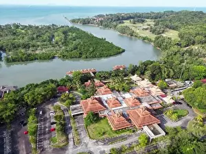 Ferry Terminal Prints: Batam Indonesia - Drone view Nongsapura Ferry Terminal