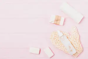 Lotion Prints: Bath relaxing massage mitten, organic soap