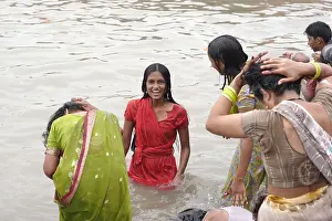 Bathe Prints: Bathing in holy Ganges river, Varanasi, India
