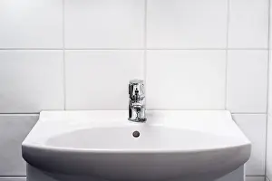 Sanitary Prints: Bathroom sink. Toilet faucet, water tap and WC basin