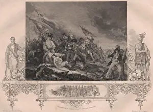 BATTLE OF BUNKER HILL: Inset-Surrender of Charlestown to General Clinton, 1853