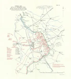 Committee Prints: Battle of Frezenberg Ridge, 13th May 1915 night. Ypres First World War. 1928 map
