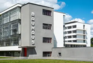 Bauhaus Prints: Bauhaus Dessau exterior. The Bauhaus building in Dessau Germany