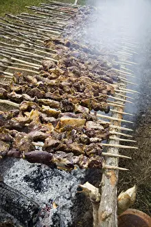 Mato Grosso Prints: BBQ skewers offered by revelers in religious festivals
