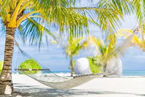 Hammock Prints: Beach hammock, artistic relaxing and calming summer mood