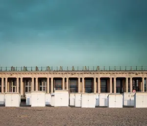 Beach Huts Prints: Beach huts in front of the Thermae Palace in Ostend, Belgium