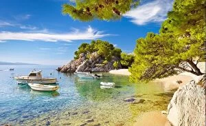 Images Dated 18th October 2012: Beach near Brela Village, Makarska Riviera, Croatia