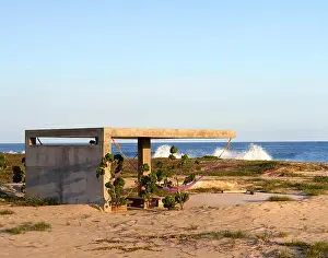 Puerto Prints: Beach pavilion. Casa Wabi, Puerto Escondido, Mexico. Architect: Tadao Ando, 2015