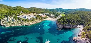 Sant Prints: beach of Port Sant Miquel on the north shore of Ibiza island in Spain