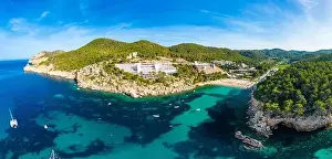 Sant Prints: beach of Port Sant Miquel on the north shore of Ibiza island in Spain