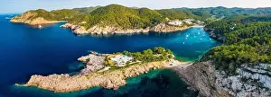 Sant Prints: beach of Port Sant Miquel on the north shore of Ibiza island in Spain