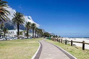 Beachfront Prints: Beach promenade, Camps Bay, Cape Town, Western Cape, South Africa, Africa