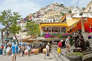 Italien Prints: Beach restaurant at village Positano