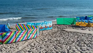 Water Sky Prints: Beach screen on the Polish beach on a sunny summer day in the background beautiful sea