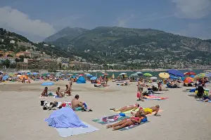 Resorts Prints: Beach view, Menton, Côte d'Azur