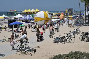 Tent Prints: Beach volleyball tournament played in Manhattan Beach, California