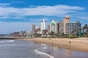Beachfront Prints: Beachfront high-rise buildings from North Beach, Durban, KwaZulu-Natal, South Africa