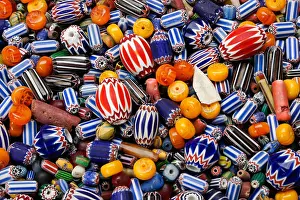 Ghana Prints: Beads for sale in weekly market, Koforidua, Ghana