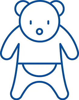 Teddy Prints: Bear line icon concept. Bear flat vector symbol, sign, outline illustration