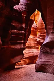 Bear shaped outline of rock formations in the Upper Antelope Canyon in Arizona, USA