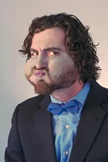 Lack Prints: Bearded man holds his breath in anticipation and is turning blue