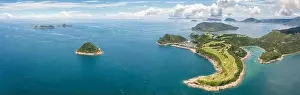 Country Club Prints: beautiful aerial view of the Clearwater Bay Golf and Country Club, Hong Kong, Summer