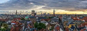 Beautiful aerial view of the delish city of Copenhagen the capital of Denmark