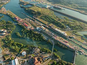 Aero Prints: Beautiful aerial view of the Panama Canal and the Miraflores Locks