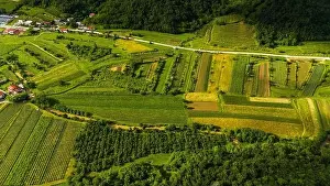 Vipava Prints: Beautiful Aerial View of Vipava Valley's Rolling Hills and Vineyards