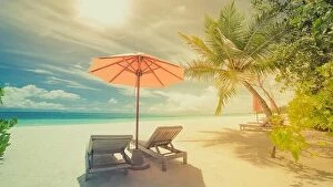 Images Dated 21st April 2016: Beautiful beach landscape. Summer holiday and vacation concept. Inspirational tropical beach