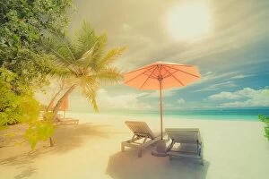 Images Dated 21st April 2016: Beautiful beach landscape. Summer holiday and vacation concept. Inspirational tropical beach