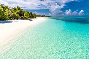 Beautiful beach landscape. Summer holiday and vacation concept. Inspirational tropical beach. Beach background banner