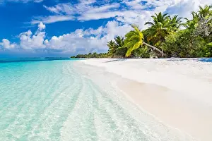 Beautiful beach landscape. Summer holiday and vacation concept. Inspirational tropical beach. Beach background banner