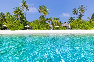 Beautiful beach landscape. Summer holiday and vacation concept. Inspirational tropical beach. Beach background banner