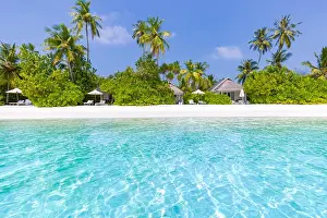 Beautiful beach landscape. Summer holiday and vacation concept. Inspirational tropical beach. Beach background banner