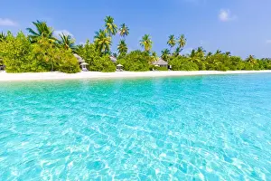 Beautiful beach landscape. Summer holiday and vacation concept. Inspirational tropical beach. Beach background banner