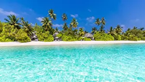 Beautiful beach landscape. Summer holiday and vacation concept. Inspirational tropical beach. Beach background banner