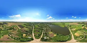Kaunas Prints: Beautiful bright landscape photography with drone on a spring day