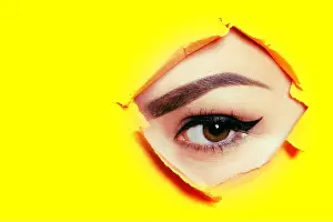 Eyebrow Prints: Beautiful brown eye, arrows, perfect eyebrows
