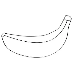Brushes Prints: Beautiful cartoon banana isolated on white background for brush concept