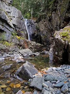 Flowing Water Prints: The beautiful Char Falls along Lightning Creek located in the mountains of north Idaho